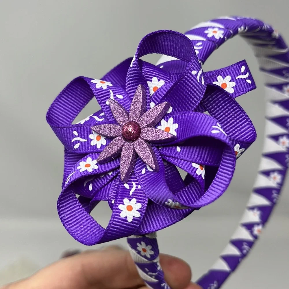 Handcrafted Hair Accessories for Girls Headband Floral Clip Bundle of 5